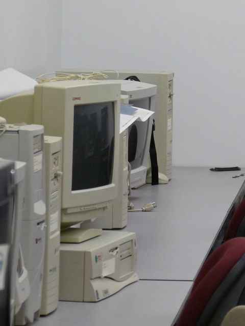 Although they did not appear in use at the time, the fact that these computers remained hinted that these dated machines had not been retired too much time before.
