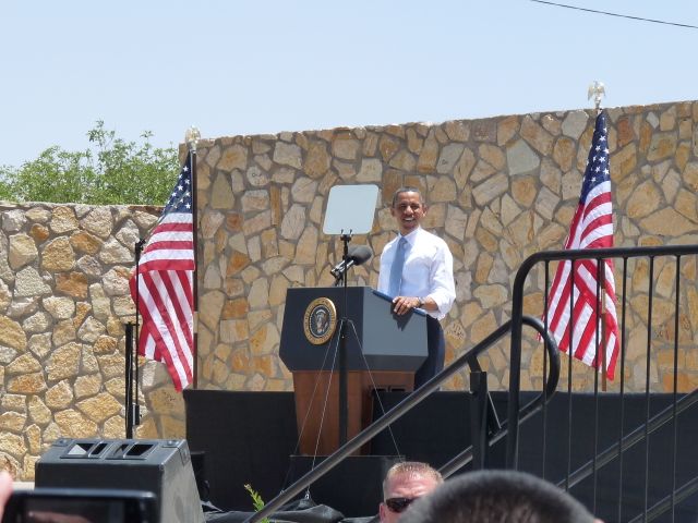 The uniqueness of the location drew President Obama to make a speech, not all well received by the audience this day, about border security.