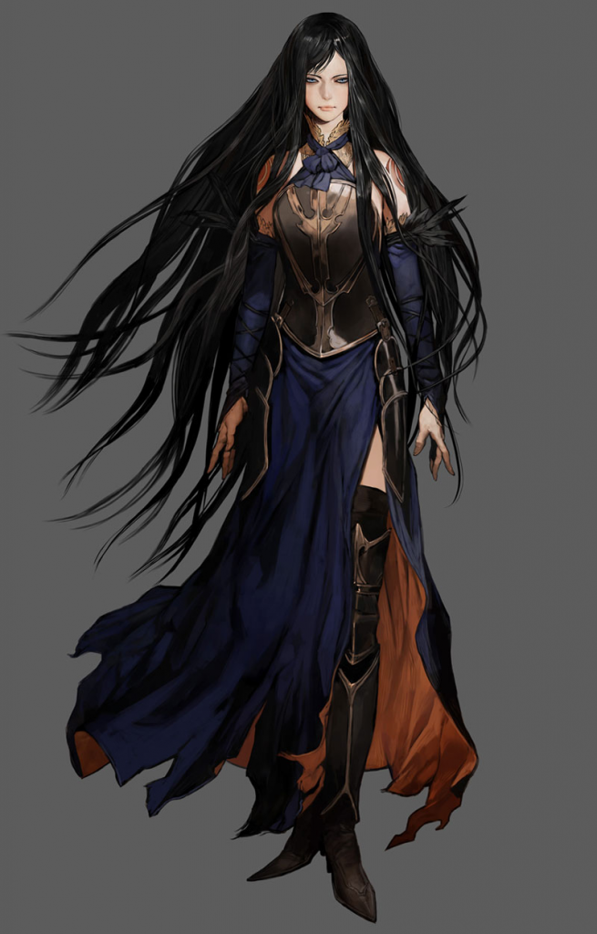 Concept art for Shanoa, heroine of Castlevania: Order of Ecclesia, and her totally killer boots.