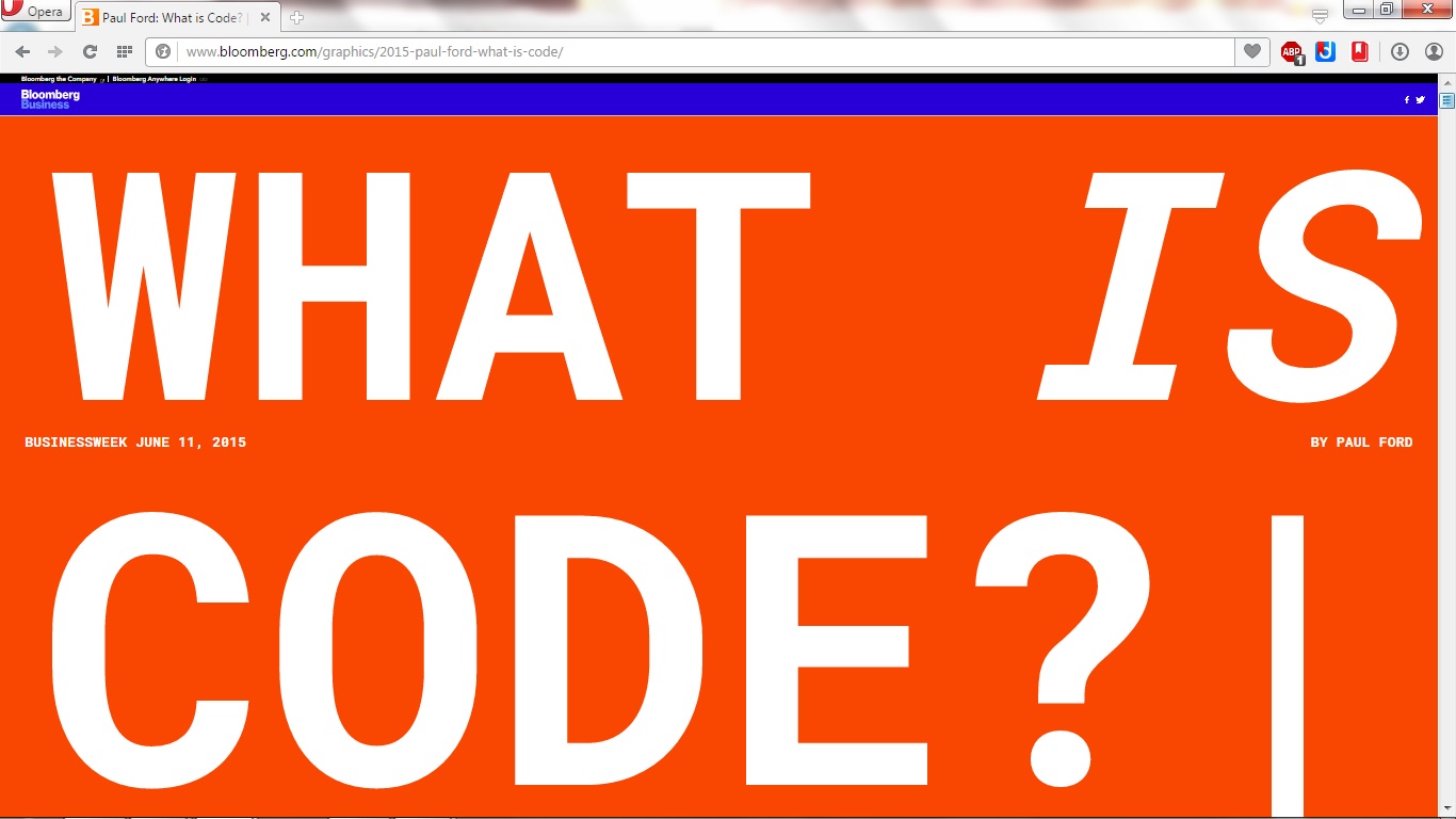 Screen Capture of What Is Code? Heading from the What is Code? article