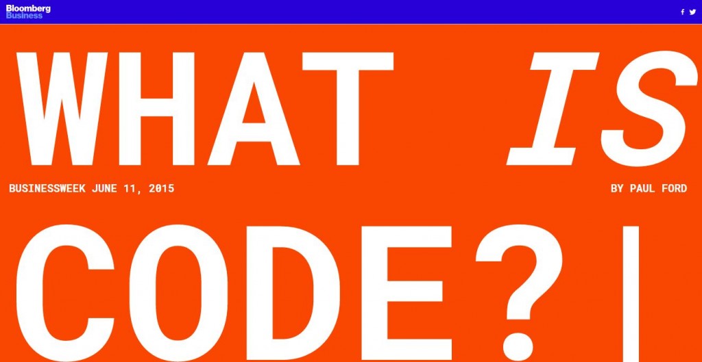 The "What Is Code?" Web Cover