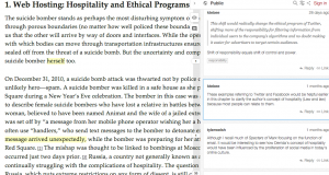 Screenshot from collaborative annotation of Ethical Programs