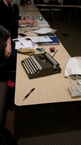 Portable typewriter for zine workshop at Kenyon