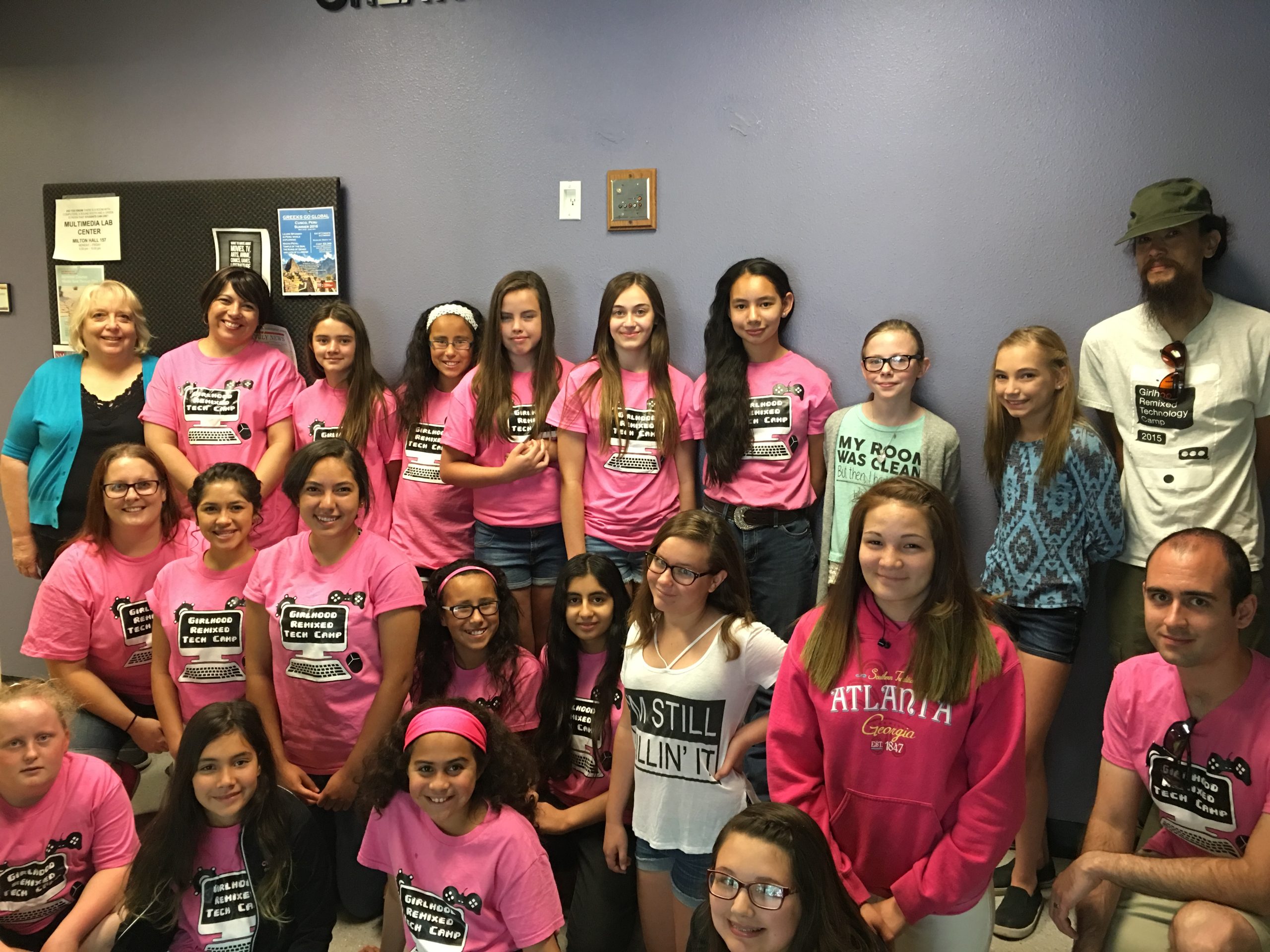 The campers and coaches of Girlhood Remixed Technology Camp 2016.