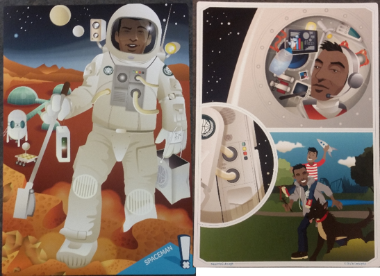 Spaceman card from the Extraordinaries Design Studio