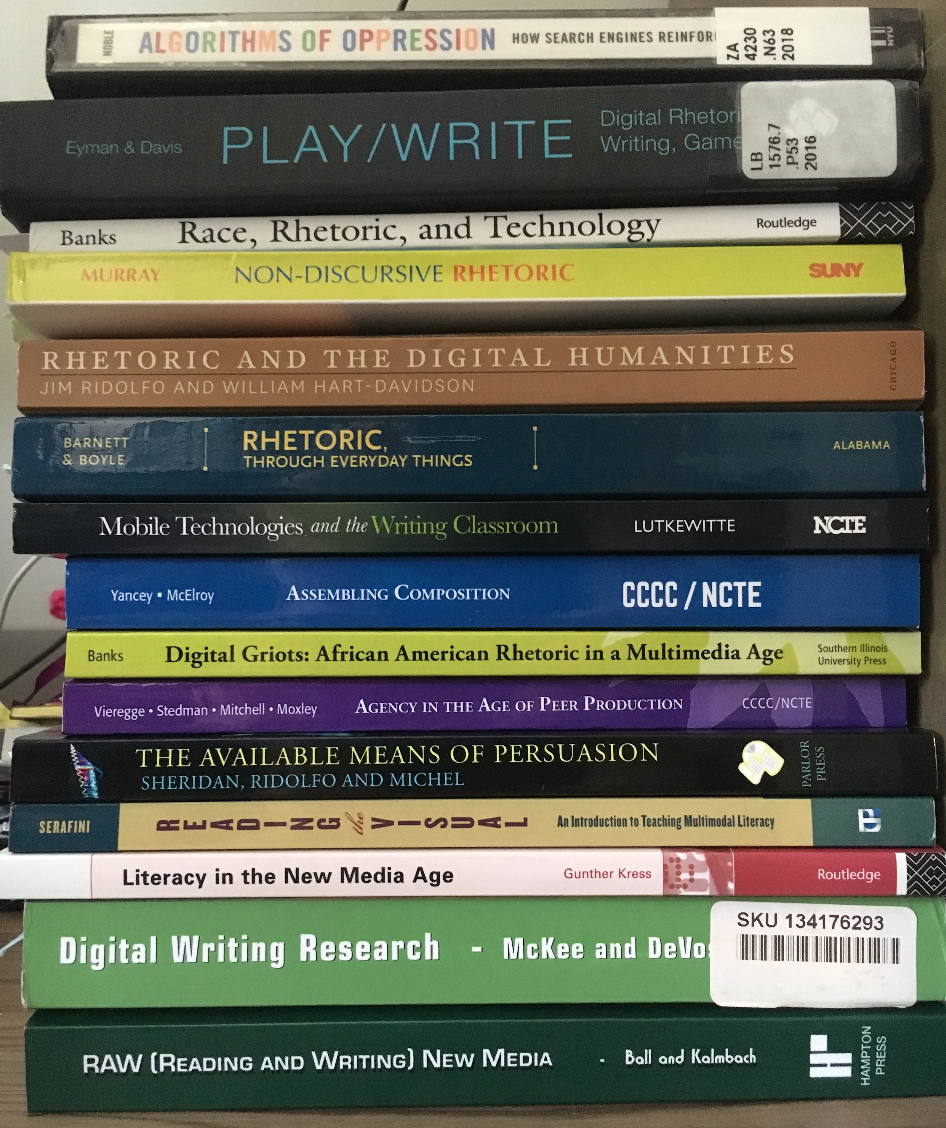 A partial list of books contributing to the design of Digital Rhetoric & Literacy.