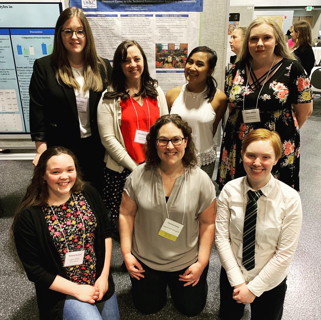 Erica with some of the students who were able to attend and present at the Undergraduate Research Symposium on April 18, 2019