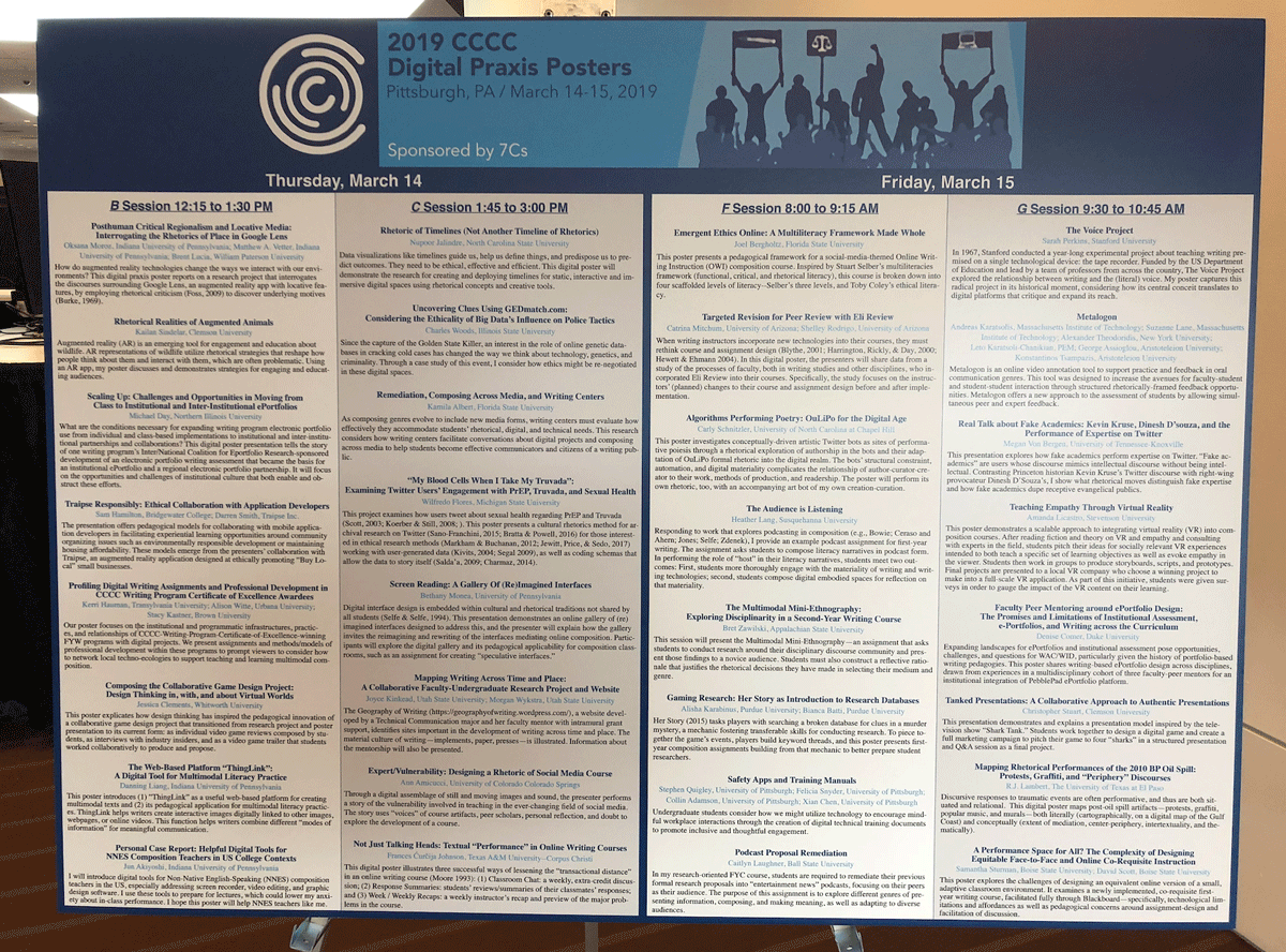 A poster of the DPP sessions time and presentation title.