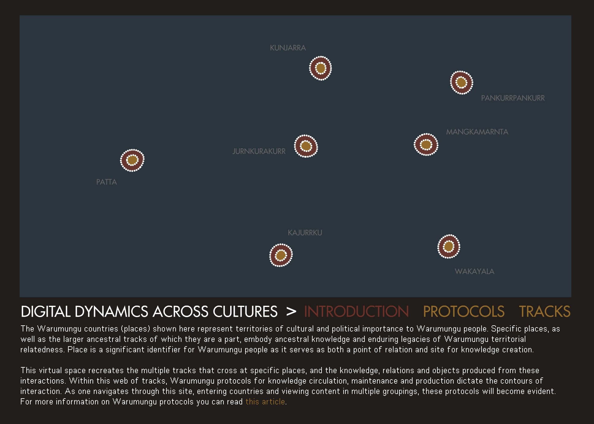 Figure 4. Screenshot of “Digital dynamics across cultures” homepage (Christen & Cooney, 2006).