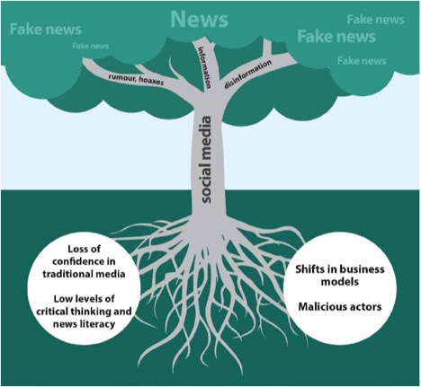 UNESCO Image showing the role of social media in fake news