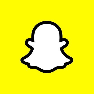 An image of the Snapchat logo, which is the outline of a white ghost on a yellow background