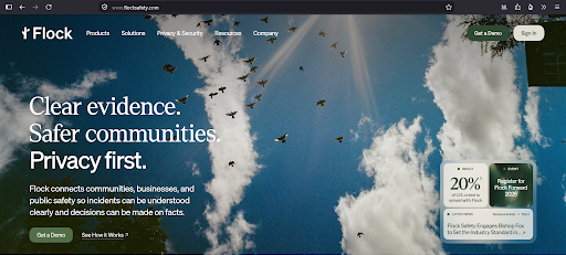 Image description: screengrab of Flock's homepage