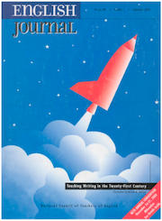 English Journal cover with illustrated space shuttle