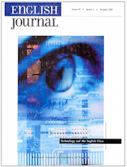 English Journal cover with pixelated eye