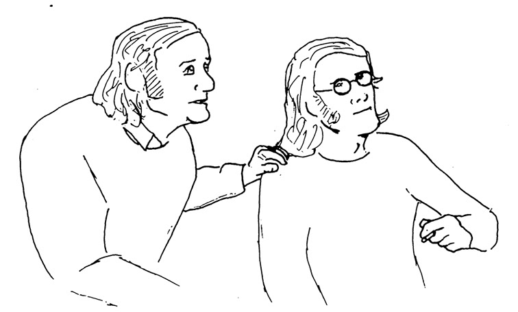 Line-drawn comic depicting Deleuze and Guattari speaking.